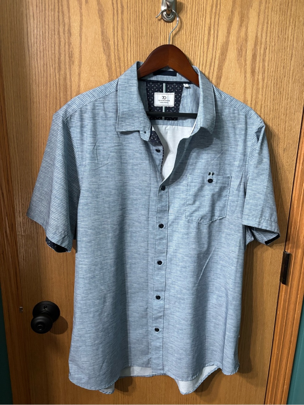 7 Diamonds Light Blue Short-Sleeve Button-Down Shirt